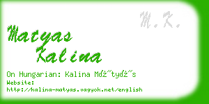 matyas kalina business card